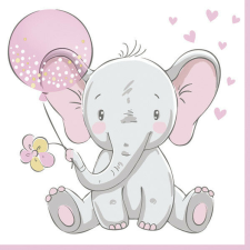 Baby elefánt Pink Balloon szalvéta 20 db-os 33x33 cm papírárú, csomagoló és tárolóeszköz