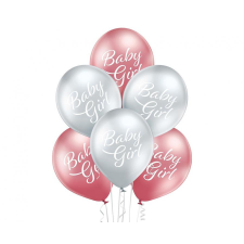 Baby Girl Glossy léggömb, lufi 6 db-os 12 inch (30cm) party kellék