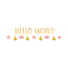 Baby Girl Hello World felirat 176,8 cm 2 db-os party kellék