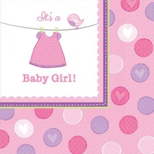 Baby Girl szalvéta 16 db-os 33*33 cm party kellék