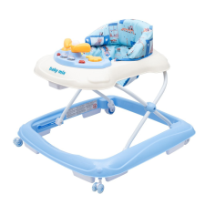 BABY MIX Gyerek bébikomp Baby Mix kormánykerékkel szilikon kerekek kék bébikomp