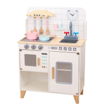 BABY MIX Gyerekeknek készült fa konyha kiegészítőkkel Montessori Baby Mix fehér fajáték