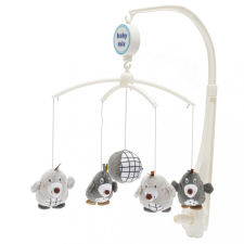 BABY MIX Körhinta a kiságy fölé Baby Mix vakondok szürke bébijáték kiságyra
