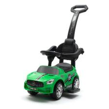 BABY MIX Zenélő bébitaxi vezetőrúddal Baby Mix RACER zöld lábbal hajtható járgány