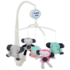 BABY MIX zenélő forgó - Elefánt és majom bébijáték kiságyra