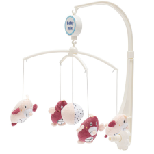 BABY MIX zenélő-forgó vakondok rózsaszín bébijáték kiságyra