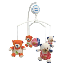 BABY MIX zenélő kiságyforgó, Plüss macik bébijáték kiságyra