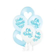 Baby Oh Baby Boy léggömb, lufi 6 db-os 12 inch (30cm) party kellék
