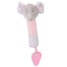 Baby plüss csörgő - rózsaszín elefánt - 20cm plüssfigura
