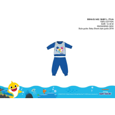 Baby Shark baba pizsama - jersey pamut pizsama - középkék - 98 gyerek hálóing, pizsama