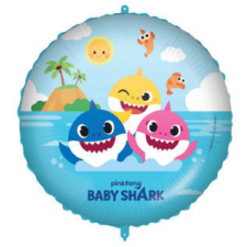  Baby Shark Fun in the Sun fólia lufi 46 cm party kellék