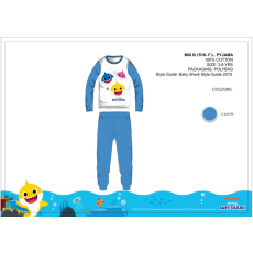  Baby Shark gyerek jersey pizsama - pamut pizsama - középkék - 98