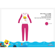  Baby Shark gyerek jersey pizsama - pamut pizsama - pink - 116 gyerek hálóing, pizsama