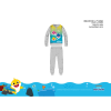  Baby Shark gyerek pizsama kisfiúknak - jersey pamut pizsama - szürke - 98