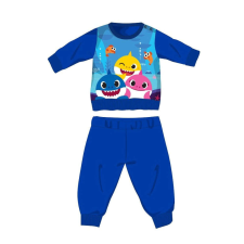 Baby Shark téli pamut baba pizsama - interlock pizsama - középkék - 98 gyerek hálóing, pizsama