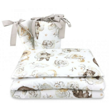  Baby Shop 3 részes ágynemű garnitúra - Felhőn alvó állatok bézs babaágynemű, babapléd