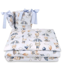 Baby Shop 3 részes ágynemű garnitúra - kék lufis állatok babaágynemű, babapléd