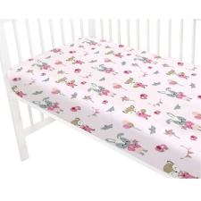  Baby Shop 60*120 cm pamut,gumis lepedő - rózsaszín róka és nyuszi babaágynemű, babapléd