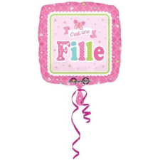 Baby Welcome baby fólia lufi rózsaszín 43cm party kellék