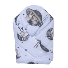 BABYBRUIN Pólyává alakítható takaró 78x78cm - Kék bolygós babaágynemű, babapléd