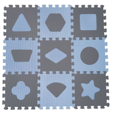 BabyDan Geometriai alakzatok puzzle játszó alátét, blue 90x90 cm puzzle, kirakós