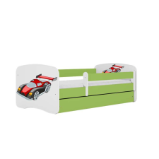 Babydreams ágy, zöld versenyautó, fiók nélkül, matrac 160/80 gyermekágy