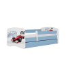 Babydreams Babydreams kék formula ágy fiókkal, latex matrac 140/70