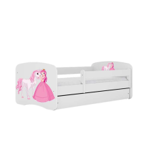 Babydreams fehér hercegnős lóágy fiókkal, matraccal 140/70 gyermekágy