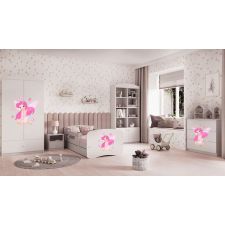 Babydreams fehér tündérágy pillangókkal, fiókos latex matrac 160/80 gyermekágy