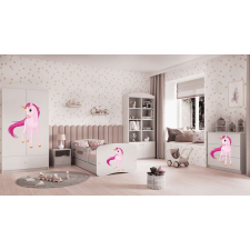 Babydreams fehér unikornis ágy fiókkal, latex matrac 160/80 gyermekágy