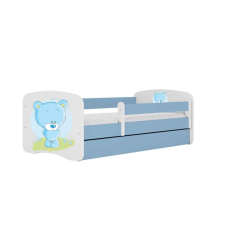 Babydreams kék mackóágy, fiók nélkül, matrac nélkül, 140/70 gyermekágy