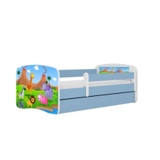 Babydreams kék szafari ágy fiókkal, kókusz matrac 160/80 gyermekágy