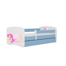 Babydreams kék tündérágy szárnyakkal és fiókkal matrac nélkül 140/70 gyermekágy