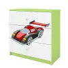  Babydreams komód, zöld, versenyautó