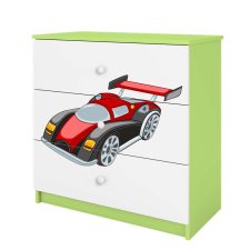 Babydreams komód, zöld, versenyautó gyermekbútor