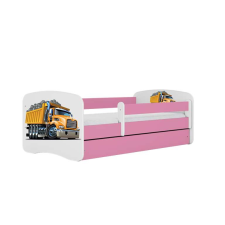 Babydreams rózsaszín kamionágy fiókos, kókusz matrac 160/80 gyermekágy