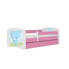 Babydreams rózsaszín kék mackóágy fiók nélkül, kókusz matrac 140/70 gyermekágy