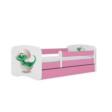 Babydreams rózsaszín kis dínóágy fiókkal, kókusz matrac 160/80 gyermekágy