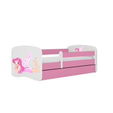  Babydreams rózsaszín tündérágy szárnyakkal fiókos latex matrac nélkül 180/80 gyermekágy