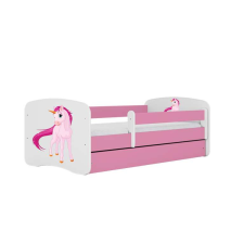  Babydreams rózsaszín unikornis ágy fiókkal, matrac 140/70 gyermekágy
