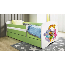 Babydreams zöld állatkerti ágy fiókkal, kókusz matrac 160/80 gyermekágy