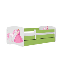 Babydreams zöld hercegnős lóágy fiókkal, matraccal 160/80 gyermekágy