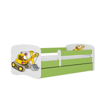 Babydreams zöld kotróágy fiókkal, kókusz matrac 140/70 gyermekágy