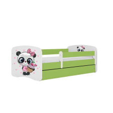 Babydreams zöld panda ágy fiók nélkül, matrac 160/80 gyermekágy