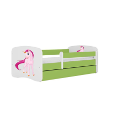  Babydreams zöld unikornis ágy fiókkal, latex matrac 160/80 gyermekágy