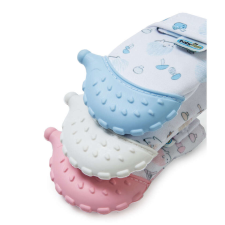 BabyJem Baba fogzási kesztyű kaparókesztyű (szín: fehér) rágóka