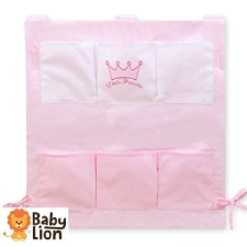 BabyLion BabyLion Prémium Zsebes tároló kiságyra - Rózsaszín - Princess lakástextília