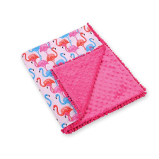 BabyLion Prémium két oldalú Minky Takaró - Flamingó #rózsaszín babaágynemű, babapléd