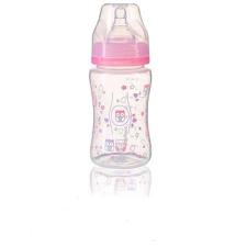 Babyono antikolikus cumisüveg széles nyakkal, 240 ml - rózsaszín cumisüveg