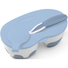 Babyono Be Active Two-chamber Bowl with Spoon etetőszett újszülötteknek Blue babaétkészlet